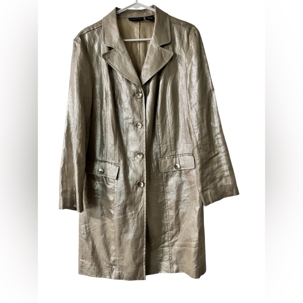 Sutton Studio Champagne Trench Coat Size 14